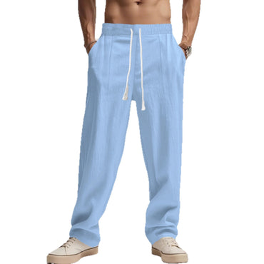 New Men's Loose Linen Leisure Wide Leg Trendy Beach