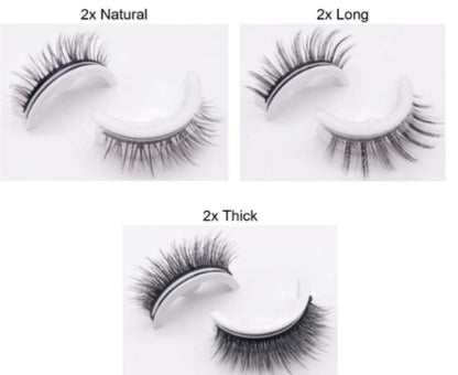 Återanvändbara 3D Mink Lashes naturliga falska ögonfransar Självhäftande falska limmar fria lass Makeup ögonfrans Extens Silk ögonfransar