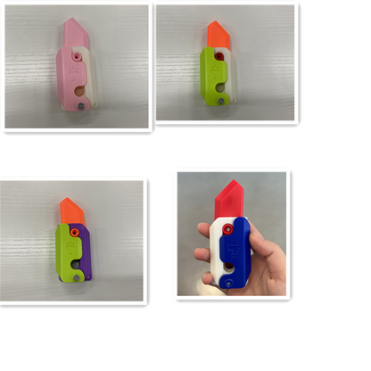 3D Printing Gravity Cub Jumping Small Radish Knife Mini Model Student Prize Pendant Decompression Toy For Children Gift