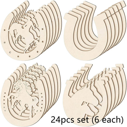 Wooden Unfinished Horseshoe Craft Party Decor