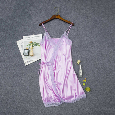 Women's Elastic Satin Nightdress - Luxury Home Pajamas