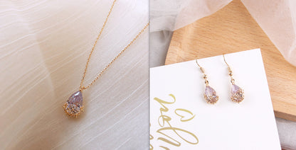 Crystal Vatten Drop Pendant Halsband Kvinnor