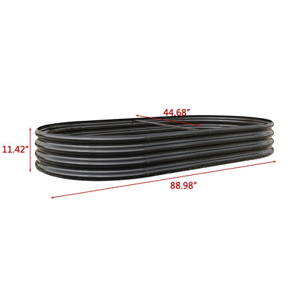 Oval metallförhöjd trädgårdsbädd