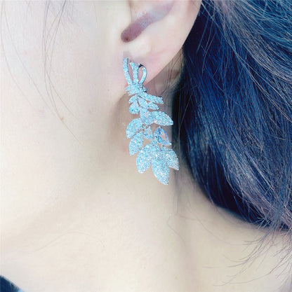 Women's Fashion Zircon Flower Earrings