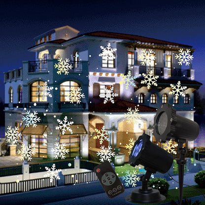 LED Christmas Blizzard Snowflake Laser Light Snowfall Projector Moving Snow Garden Laser Projectors Lamp For New Year Party Decor Lawn Lamps