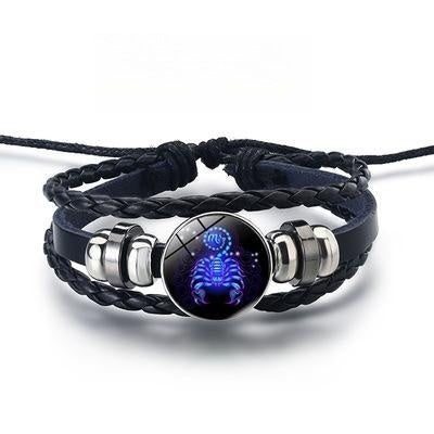 Bracelet lumineux 12 Constellations, veilleuse à la mode, Style Punk, ciel étoilé, pour hommes, femmes et enfants