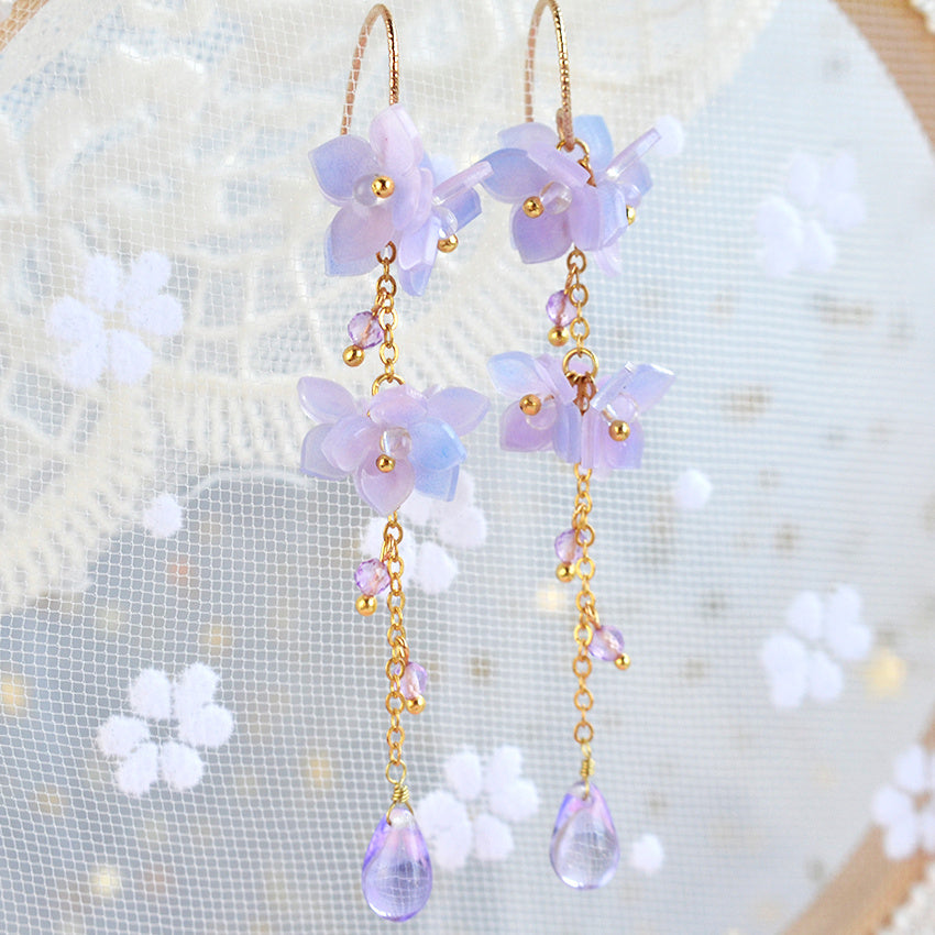 Handgjorda Purple Sun Flower Ear Clip