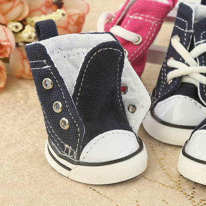 Pet Shoes Denim Canvas Breathable And Comfortable