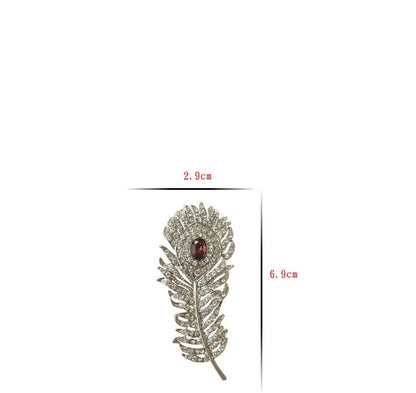 Broche en plumes de personnalité en alliage de diamant, vêtements de Corsage rétro à la mode