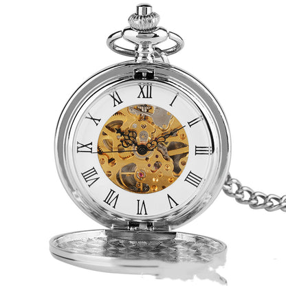 Double Open Cover Classic Simple Retro Pocket Watch For Men And Women