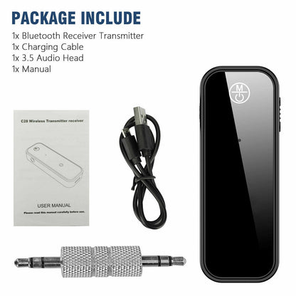 Bluetooth 5.0 2in1 émetteur récepteur voiture adaptateur Audio sans fil USB 3.5mm Aux