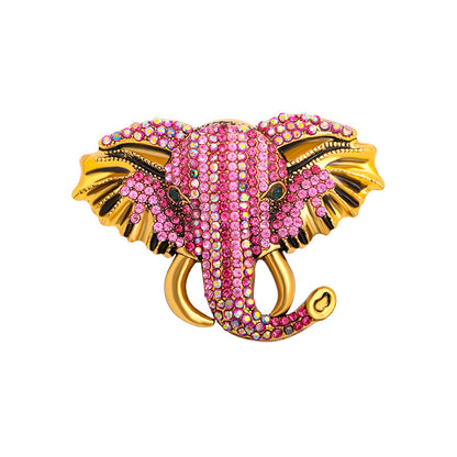 Broche éléphant en strass à la mode, broche Animal en strass, broche rétro