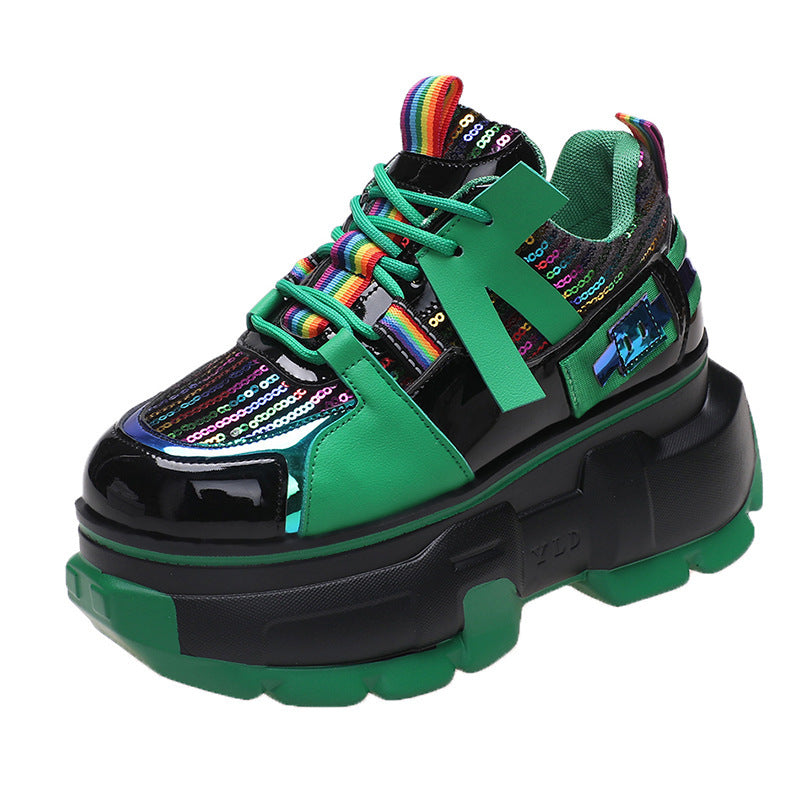 Daddy Shoes Fashion Lace-Up - Trendy Platform Shoes - Statement Collection