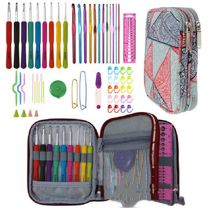 36 Styles Crochet Hook Set With Case Weaving Knitting Needles Set DIY Needle Arts Craft Sewing Tools Accessories For Women