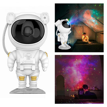 Creative Astronaut Galaxy Starry Sky Projector Nightlight USB Atmospher Sovrum Brenda lampa bordslampa Hem Verktyg lampa presenter