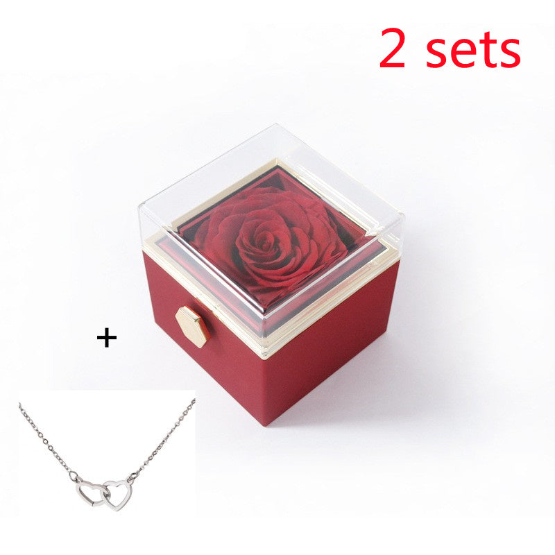 Stainless Steel Double Love Necklace Box Set