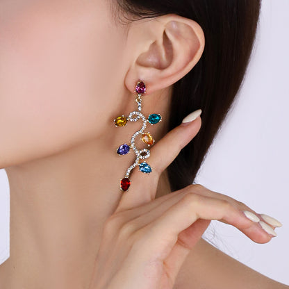 Retro Fashion Small Lantern Zircon Stud Earrings Christmas