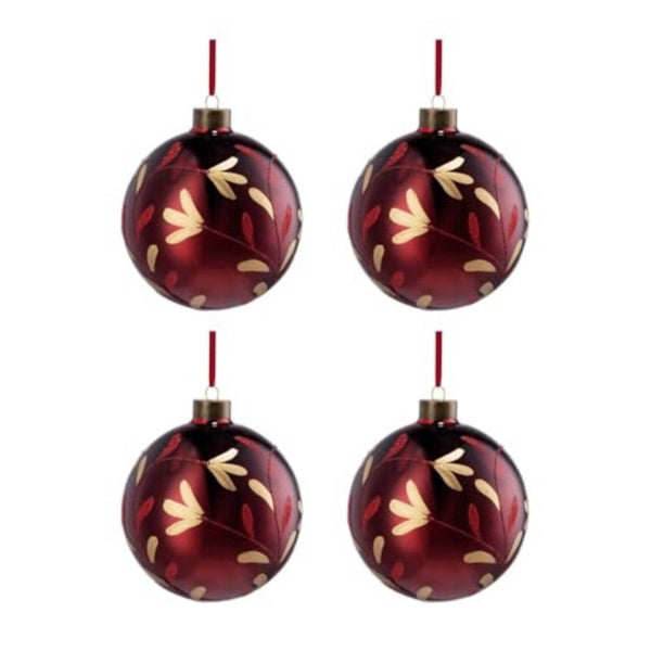 4PCS Set Christmas Glass Ball Ornaments Hanging Tree Decorations Shiny Holiday Party Decor Xmas Tree Decorations FBA Shipment
