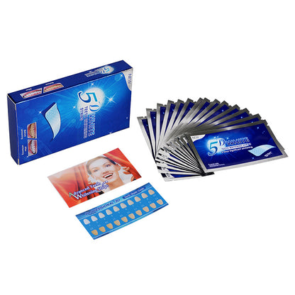 5D Gel tandblekningsremsor White Tooth Dental Kit Oral Hygiene Care Strip för löständer faner Tandläkare Seks Whiten Gel