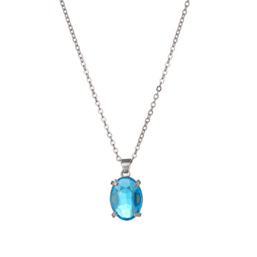 Chic Blue Crystal Zircon Pendant halsband för kvinnor trendig enkel kedja halsband 2021 Mode smycken gåva s