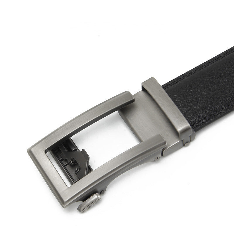 Men's Two-Layer Cowhide Leather Automatic Buckle Business Casual Belt - Superior Construction