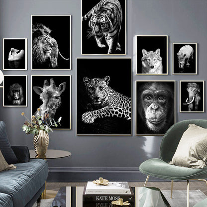 Animal Canvas Poster Art Painting Wall Room Decor Frameless