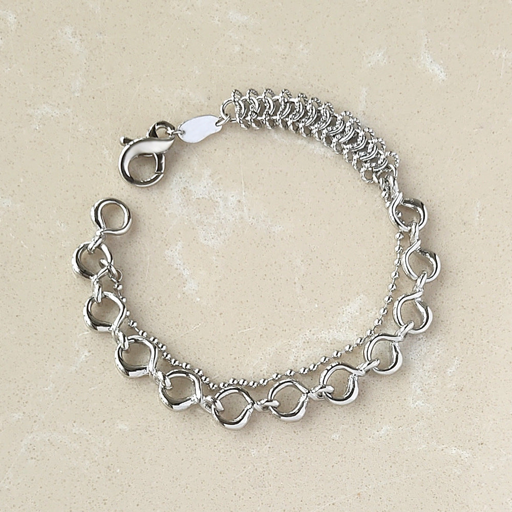 Metallvindgiftskarvningsarmband Enkel personlig design Samma armband för män och kvinnor