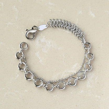Metallvindgiftskarvningsarmband Enkel personlig design Samma armband för män och kvinnor