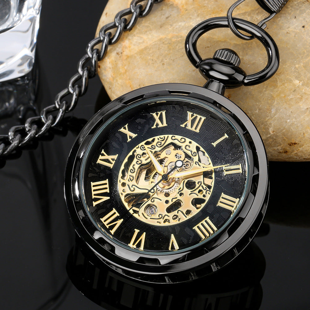 Manual Manipulator Pocket Watch Hollow Movement Roman Literal