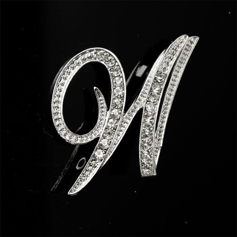 26 English Alphabet Brooches With Diamonds