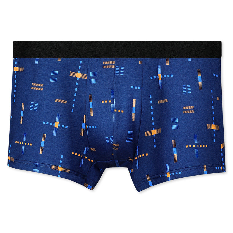 Breathable Printed Summer Thin Plus Size Men's Cotton Antibacterial Boxers Shorts