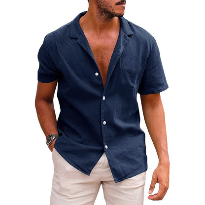 Hauts pour hommes chemise boutonnée décontractée à manches courtes chemise de plage été