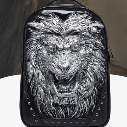 3D Angry Lion Face Unisex-ryggsäck