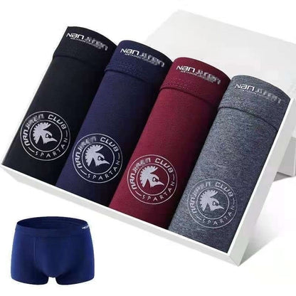 Pack Of 4 Mens Comfortable Breathable Cotton Boxer Briefs With  Prints