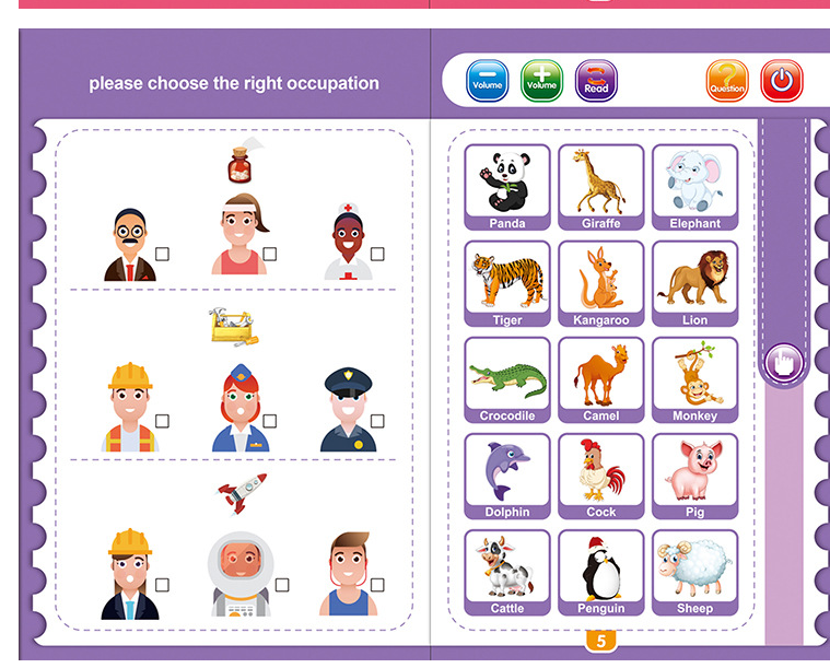 English Finger Point Reading Children Early Education Puzzle Learning