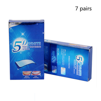 5D Gel tandblekningsremsor White Tooth Dental Kit Oral Hygiene Care Strip för löständer faner Tandläkare Seks Whiten Gel