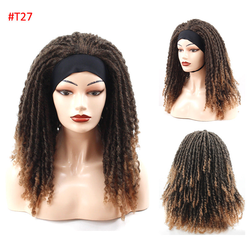 Couvre-tête de perruque de cheveux longs bouclés au crochet avec ruban