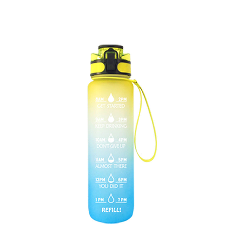 Genomskinlig flaska vattenflaska 1000 ml flaska Kawaii flaska Bpa gratis infusionsanordning Plast Mjölk Sport Klarvatten flaska Kawaii Cup