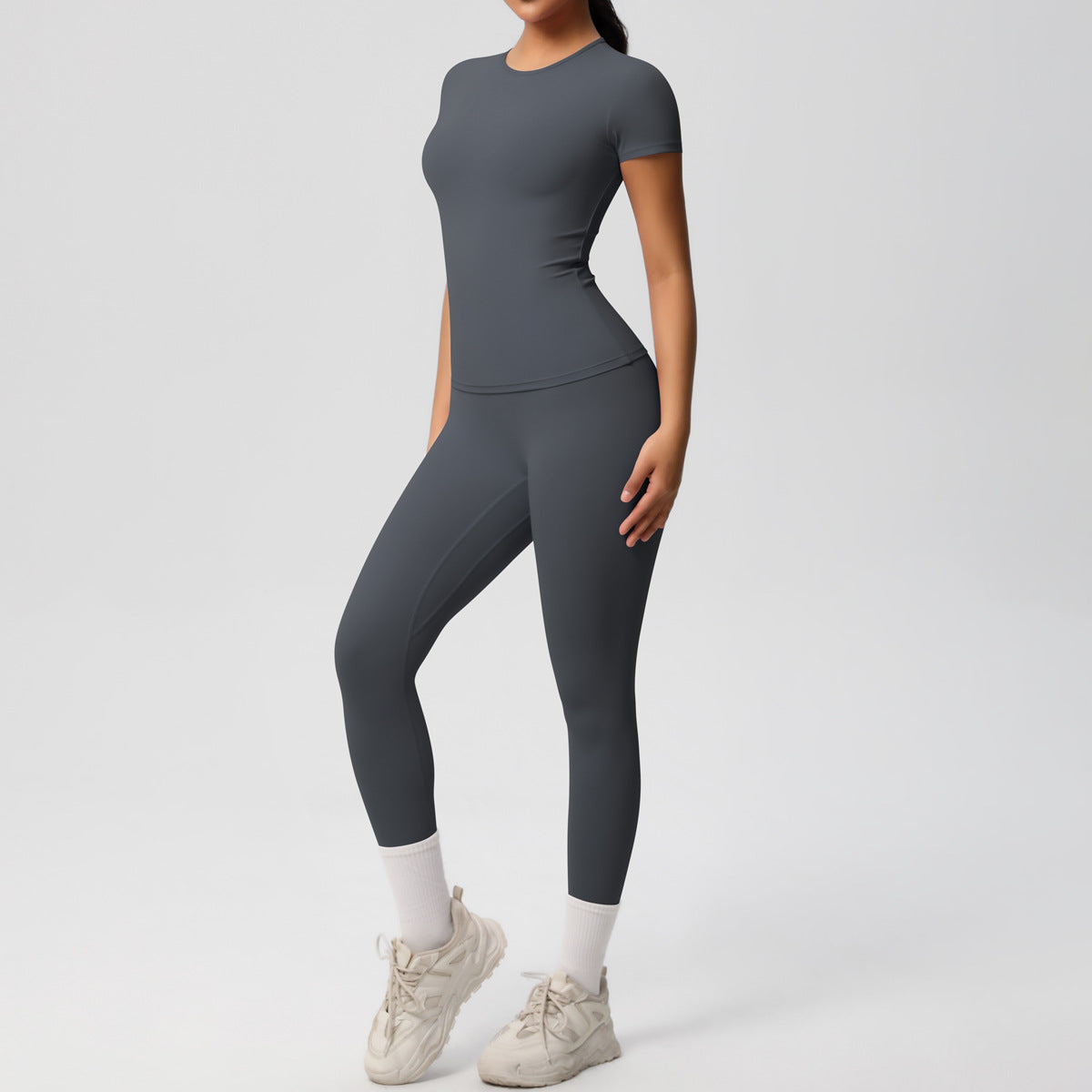 C it all Stretch Sports T-Shirt & High Waist Yoga Pants Set