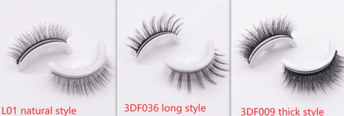 Återanvändbara 3D Mink Lashes naturliga falska ögonfransar Självhäftande falska limmar fria lass Makeup ögonfrans Extens Silk ögonfransar