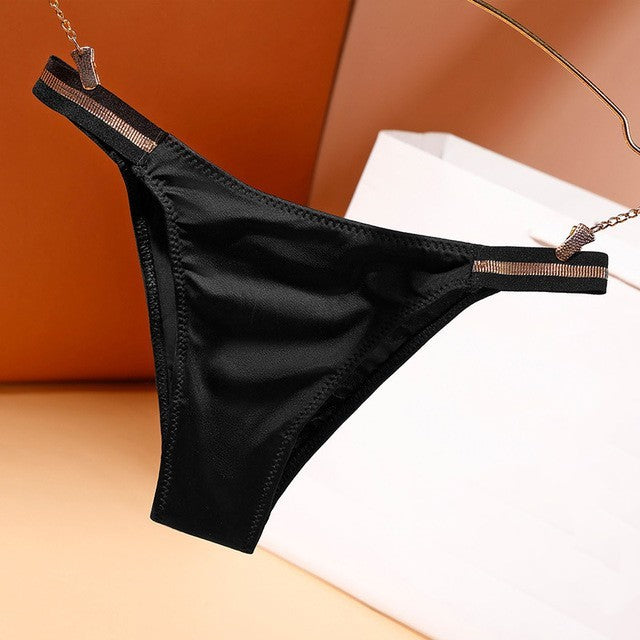 Sexy Seamless Women Panties Bikini Bottoom Low-rise Tempting Thong Thin Ice Silk Underwear Girls Soft Breathable Underpants