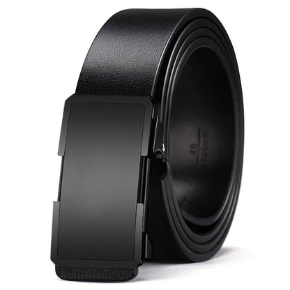 Men's Toothless Automatic Buckle Belt Business Casual Two-Layer Cowhide - Seamless Sophistication