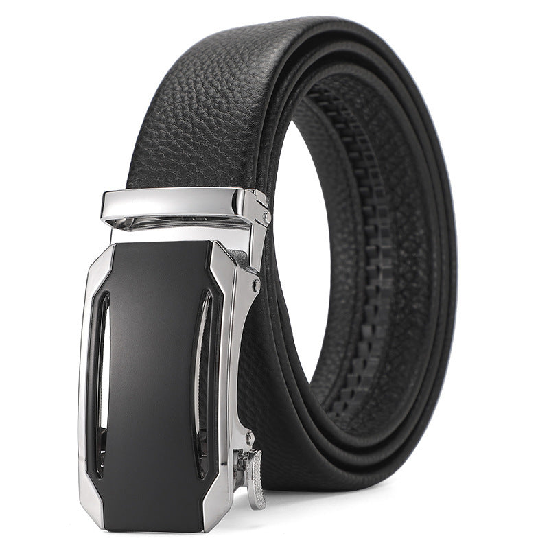 Men's Genuine Leather Automatic Pure Leather Belt - Authentic Confidence