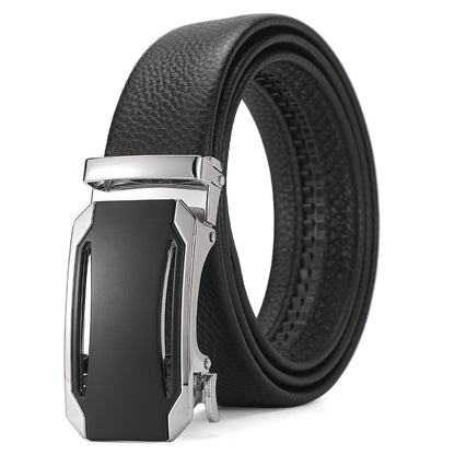Men's Genuine Leather Automatic Pure Leather Belt - Authentic Confidence