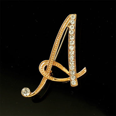 26 English Alphabet Brooches With Diamonds