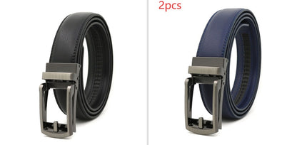 Men's Fake Needle Automatic Buckle Cowhide Belt - Detailed Sophistication