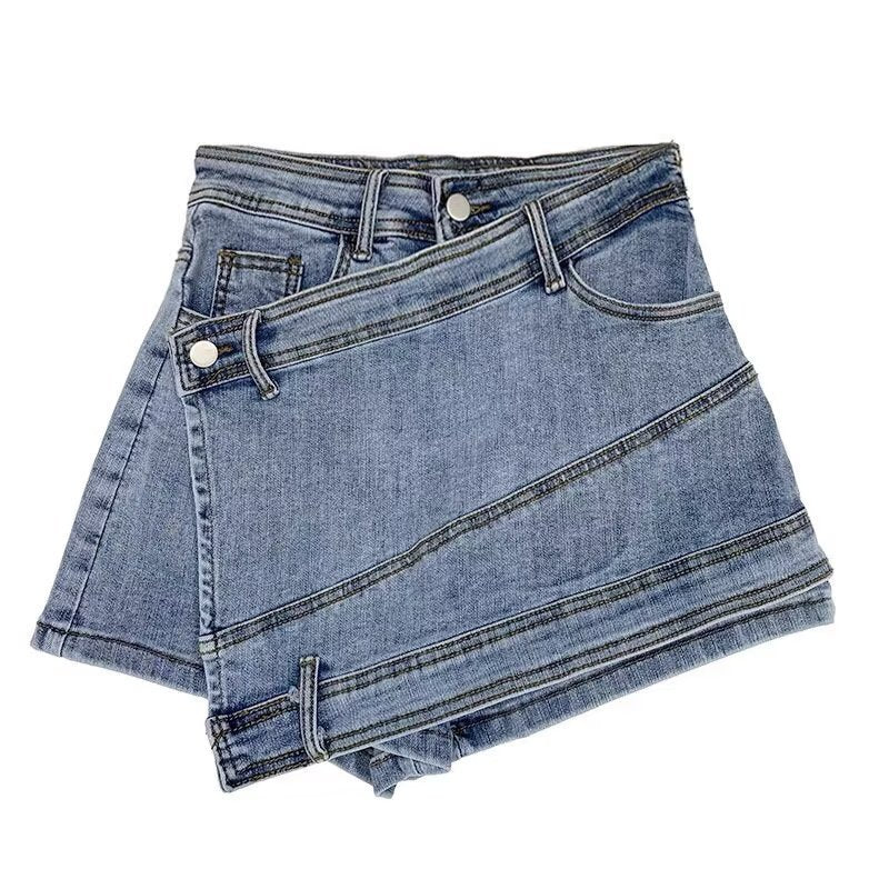 Solid Color Versatile High-waisted A-line Skirt For Women