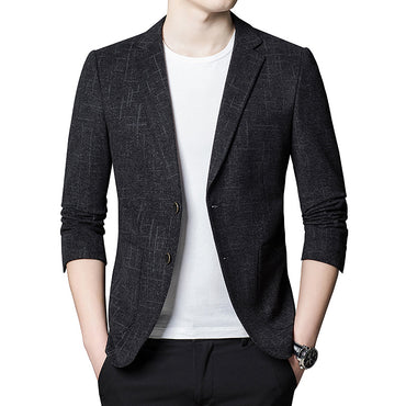 Ny koreansk elastisk män Casual Suit Slim Fashion Suit för män