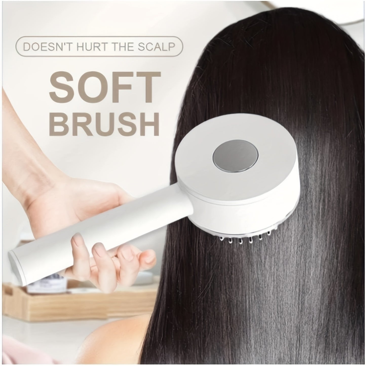 One-key Self-cleaning Hair Brush For Women Curly Hair Brush  Anti-Static Airbag Massage Comb  Airbag Massage Scalp Comb Professional Detangling One-key Self-cleaning