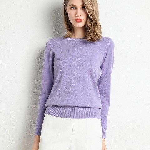 New Sweater Women Knitted Sweater Round Neck Bottoming Shirt
